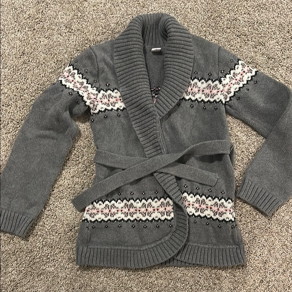 Gray Patterned kids Sweater